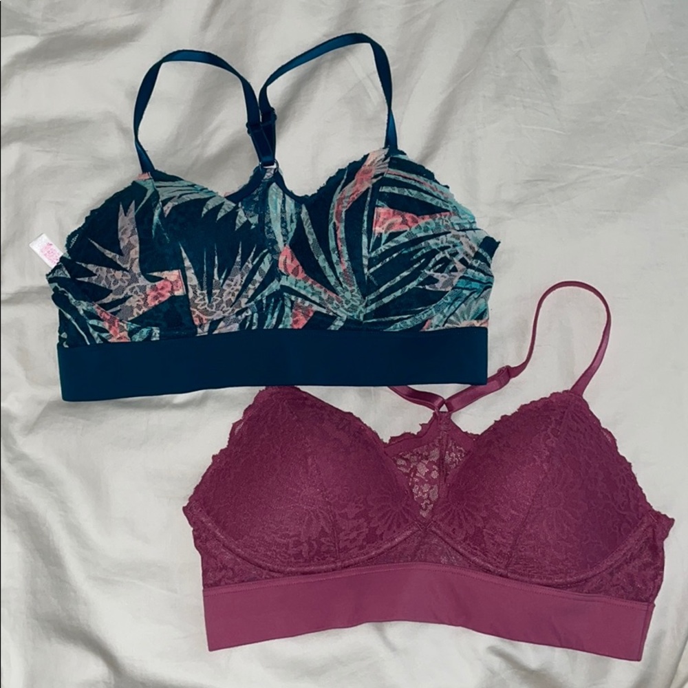 PINK lightly lined wireless bras/bralette SZ M